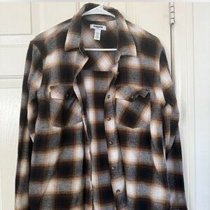 RSQ Tilly’s Brown Plaid Flannel – Size Small